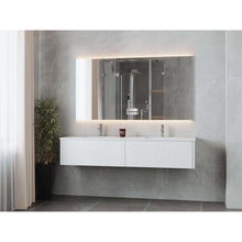 Load image into Gallery viewer, Legno 72&quot; Alabaster White Double Sink Bathroom Vanity with Matte White VIVA Stone Solid Surface Countertop - 313LGN-72DAW-MW