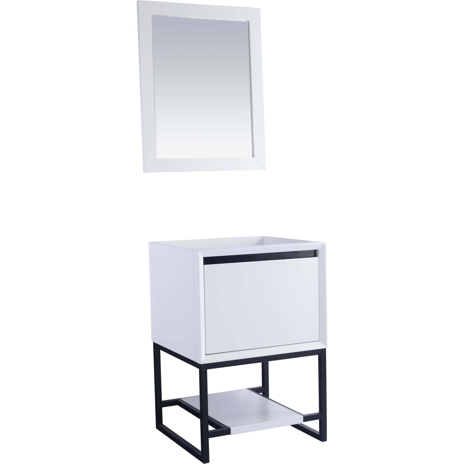 Alto 24" White Bathroom Vanity Cabinet - 313SMR-24W