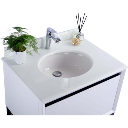 Alto 30" White Bathroom Vanity with Pure White Phoenix Stone Countertop - 313SMR-30W-PW