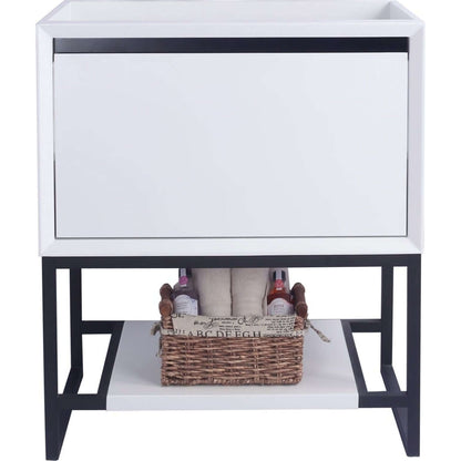 Alto 30" White Bathroom Vanity Cabinet - 313SMR-30W