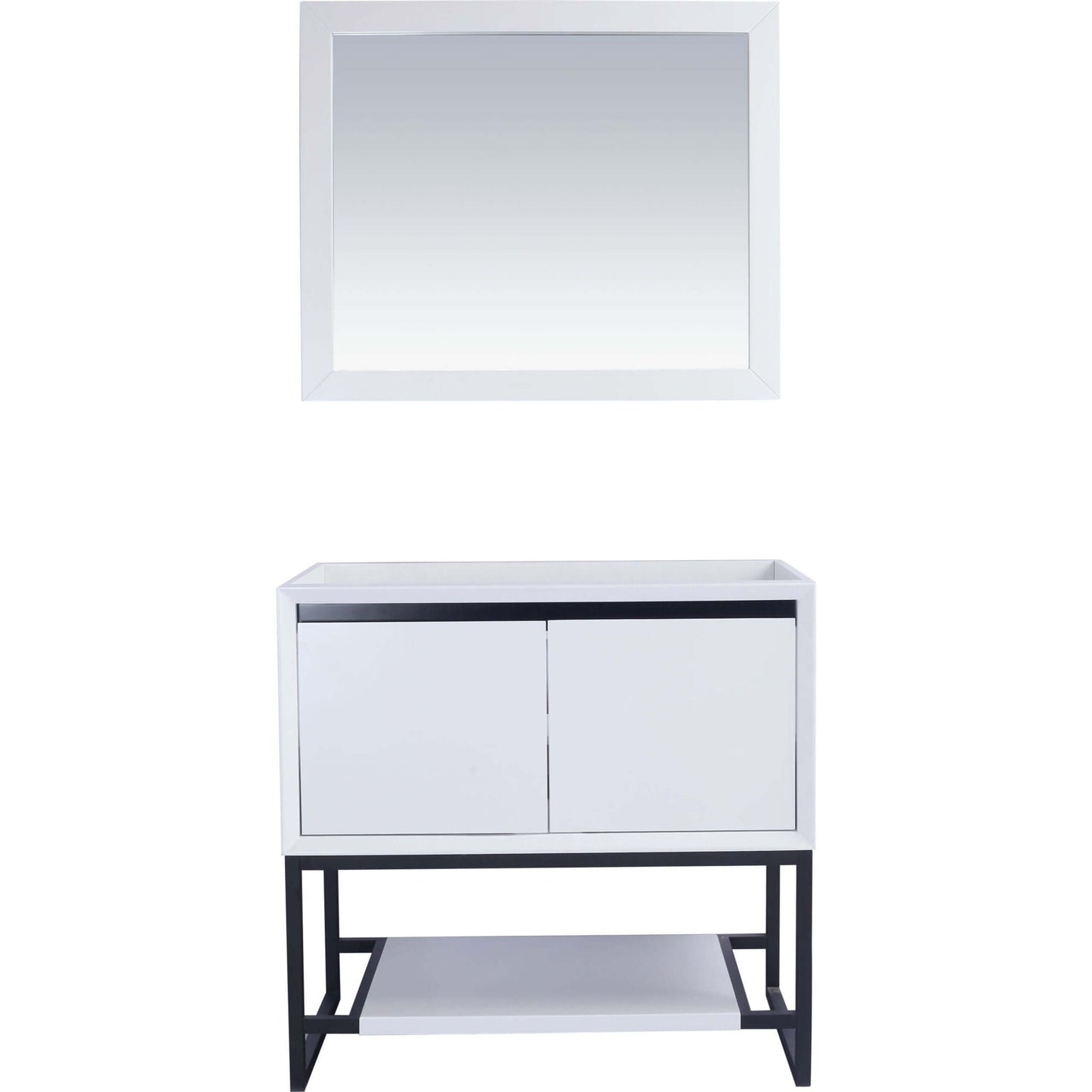 Alto 36" White Bathroom Vanity Cabinet - 313SMR-36W