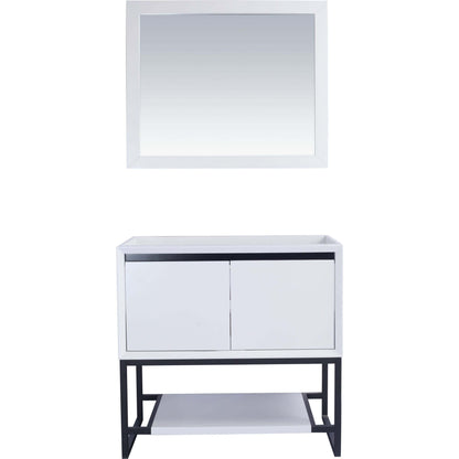 Alto 36" White Bathroom Vanity Cabinet - 313SMR-36W