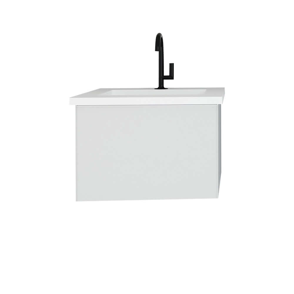 Vitri 24" Cloud White Bathroom Vanity with VIVA Stone Matte White Solid Surface Countertop - 313VTR-24CW-MW