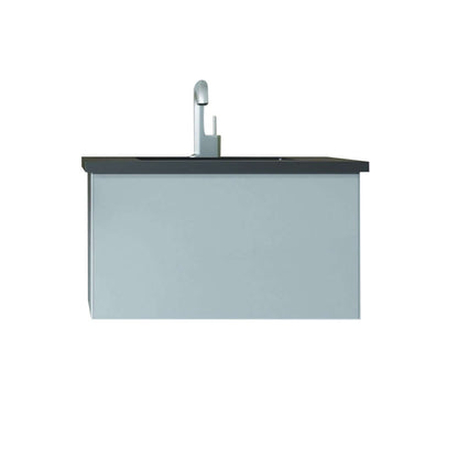 Vitri 30" Fossil Grey Bathroom Vanity with VIVA Stone Matte Black Solid Surface Countertop - 313VTR-30FG-MB