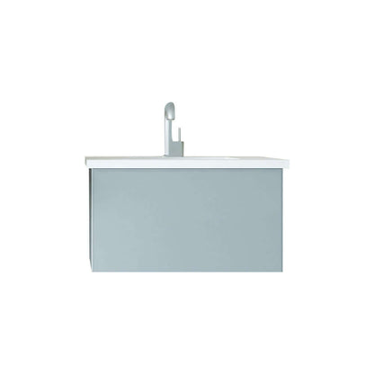 Vitri 30" Fossil Grey Bathroom Vanity with VIVA Stone Matte White Solid Surface Countertop - 313VTR-30FG-MW