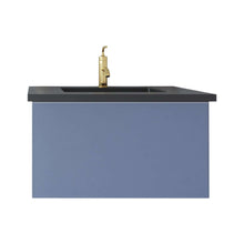 Load image into Gallery viewer, Vitri 30&quot; Nautical Blue Bathroom Vanity with VIVA Stone Matte Black Solid Surface Countertop - 313VTR-30NB-MB
