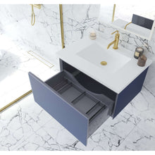 Load image into Gallery viewer, Vitri 30&quot; Nautical Blue Bathroom Vanity with VIVA Stone Matte White Solid Surface Countertop - 313VTR-30NB-MW