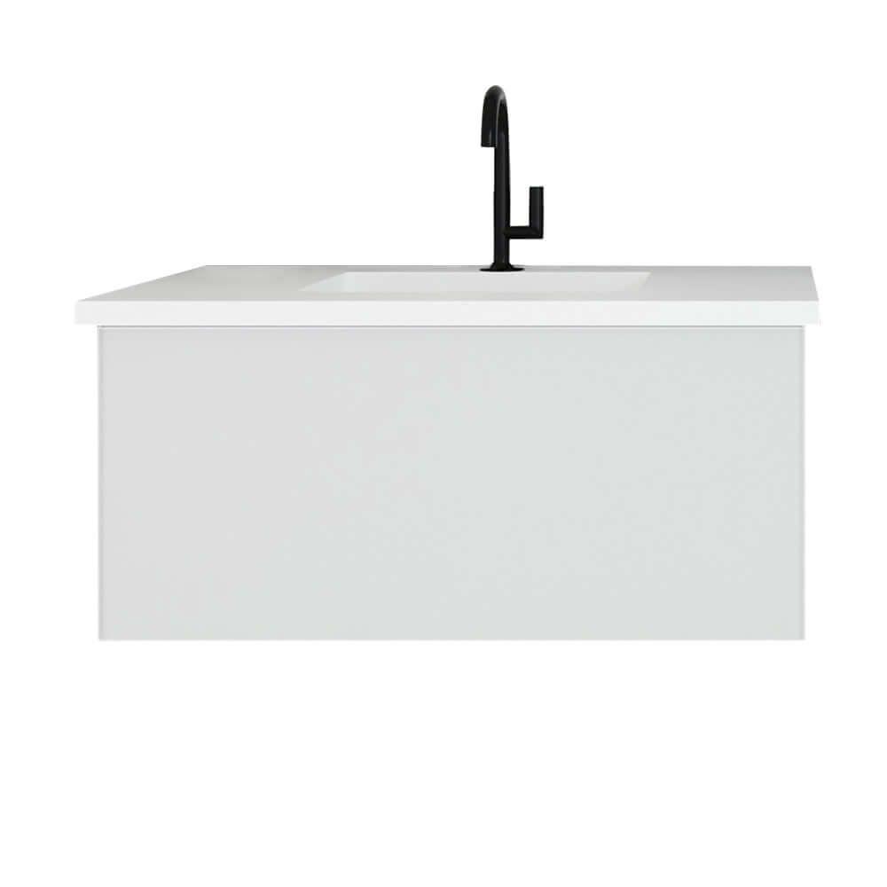 Vitri 36" Cloud White Bathroom Vanity with VIVA Stone Matte White Solid Surface Countertop - 313VTR-36CW-MW