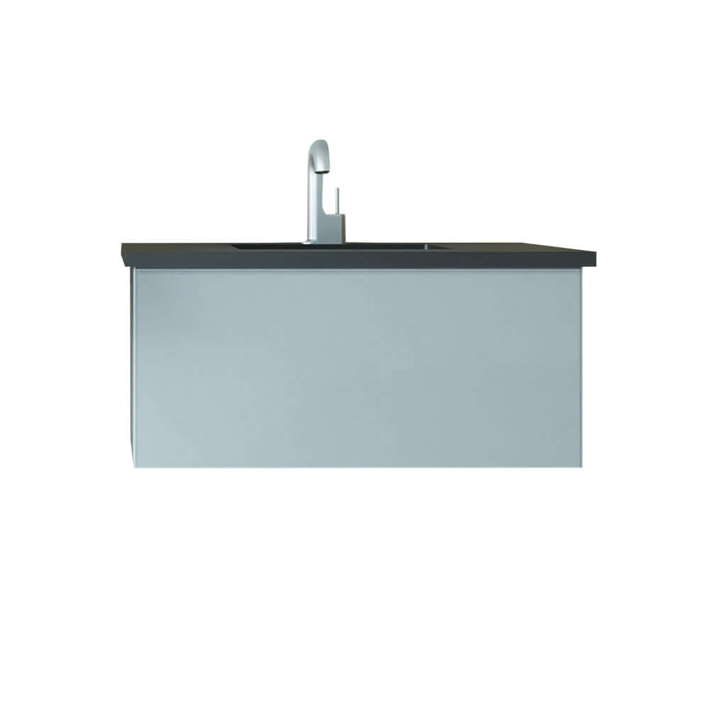 Vitri 36" Fossil Grey Bathroom Vanity with VIVA Stone Matte Black Solid Surface Countertop - 313VTR-36FG-MB