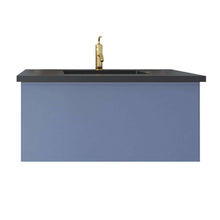 Load image into Gallery viewer, Vitri 36&quot; Nautical Blue Bathroom Vanity with VIVA Stone Matte Black Solid Surface Countertop - 313VTR-36NB-MB