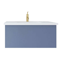 Load image into Gallery viewer, Vitri 36&quot; Nautical Blue Bathroom Vanity with VIVA Stone Matte White Solid Surface Countertop - 313VTR-36NB-MW