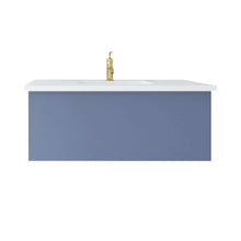 Load image into Gallery viewer, Vitri 42&quot; Nautical Blue Bathroom Vanity with VIVA Stone Matte White Solid Surface Countertop - 313VTR-42NB-MW