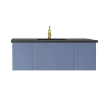 Load image into Gallery viewer, Vitri 48&quot; Nautical Blue Bathroom Vanity with VIVA Stone Matte Black Solid Surface Countertop - 313VTR-48NB-MB