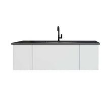 Load image into Gallery viewer, Vitri 54&quot; Cloud White Bathroom Vanity with VIVA Stone Matte Black Solid Surface Countertop - 313VTR-54CW-MB