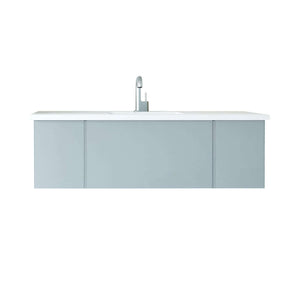 Vitri 54" Fossil Grey Bathroom Vanity with VIVA Stone Matte White Solid Surface Countertop - 313VTR-54FG-MW