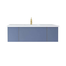 Load image into Gallery viewer, Vitri 54&quot; Nautical Blue Bathroom Vanity with VIVA Stone Matte White Solid Surface Countertop - 313VTR-54NB-MW