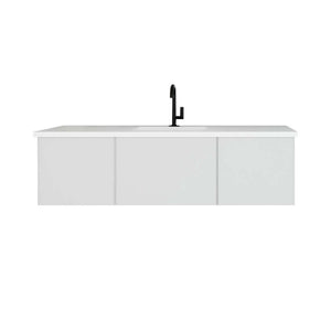Vitri 60" Cloud White Single Sink Bathroom Vanity with VIVA Stone Matte White Solid Surface Countertop - 313VTR-60CCW-MW