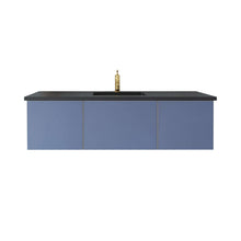 Load image into Gallery viewer, Vitri 60&quot; Nautical Blue Single Sink Bathroom Vanity with VIVA Stone Matte Black Solid Surface Countertop - 313VTR-60CNB-MB