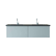Load image into Gallery viewer, Vitri 60&quot; Fossil Grey Double Sink Bathroom Vanity with VIVA Stone Matte Black Solid Surface Countertop - 313VTR-60DFG-MB