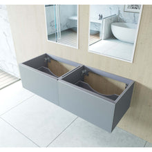Load image into Gallery viewer, Vitri 60&quot; Fossil Grey Double Sink Wall Hung Bathroom Vanity Cabinet - 313VTR-60DFG