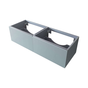 Vitri 60" Fossil Grey Double Sink Wall Hung Bathroom Vanity Cabinet - 313VTR-60DFG