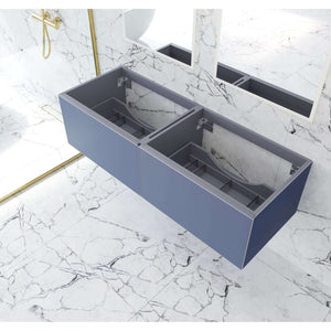 Vitri 60" Nautical Blue Double Sink Wall Hung Bathroom Vanity Cabinet - 313VTR-60DNB