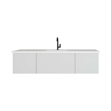 Load image into Gallery viewer, Vitri 66&quot; Cloud White Single Sink Bathroom Vanity with VIVA Stone Matte White Solid Surface Countertop - 313VTR-66CW-MW