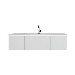 Vitri 66" Cloud White Single Sink Bathroom Vanity with VIVA Stone Matte White Solid Surface Countertop - 313VTR-66CW-MW