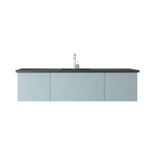 Load image into Gallery viewer, Vitri 66&quot; Fossil Grey Single Sink Bathroom Vanity with VIVA Stone Matte Black Solid Surface Countertop - 313VTR-66FG-MB