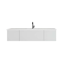 Load image into Gallery viewer, Vitri 72&quot; Cloud White Single Sink Bathroom Vanity with VIVA Stone Matte White Solid Surface Countertop - 313VTR-72CCW-MW