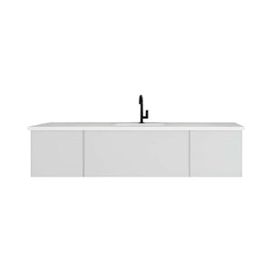 Vitri 72" Cloud White Single Sink Bathroom Vanity with VIVA Stone Matte White Solid Surface Countertop - 313VTR-72CCW-MW