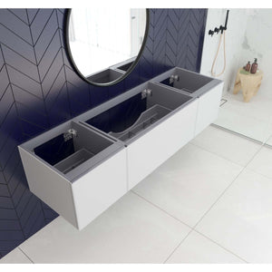 Vitri 72" Cloud White Single Sink Wall Hung Bathroom Vanity Cabinet - 313VTR-72CCW