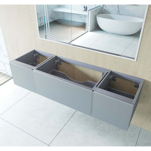 Vitri 72" Fossil Grey Single Sink Wall Hung Bathroom Vanity Cabinet - 313VTR-72CFG
