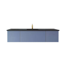 Load image into Gallery viewer, Vitri 72&quot; Nautical Blue Single Sink Bathroom Vanity with VIVA Stone Matte Black Solid Surface Countertop - 313VTR-72CNB-MB