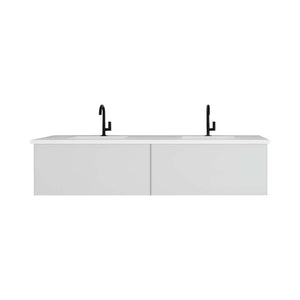 Vitri 72" Cloud White Double Sink Bathroom Vanity with VIVA Stone Matte White Solid Surface Countertop - 313VTR-72DCW-MW