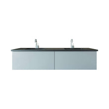 Load image into Gallery viewer, Vitri 72&quot; Fossil Grey Double Sink Bathroom Vanity with VIVA Stone Matte Black Solid Surface Countertop - 313VTR-72DFG-MB