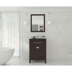 Wimbledon 24" Brown Bathroom Vanity with Matte Black VIVA Stone Solid Surface Countertop - 313YG319-24B-MB