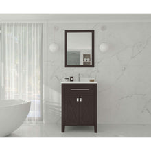 Load image into Gallery viewer, Wimbledon 24&quot; Brown Bathroom Vanity with White Quartz Countertop - 313YG319-24B-WQ