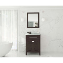 Load image into Gallery viewer, Wimbledon 24&quot; Brown Bathroom Vanity with White Stripes Marble Countertop - 313YG319-24B-WS