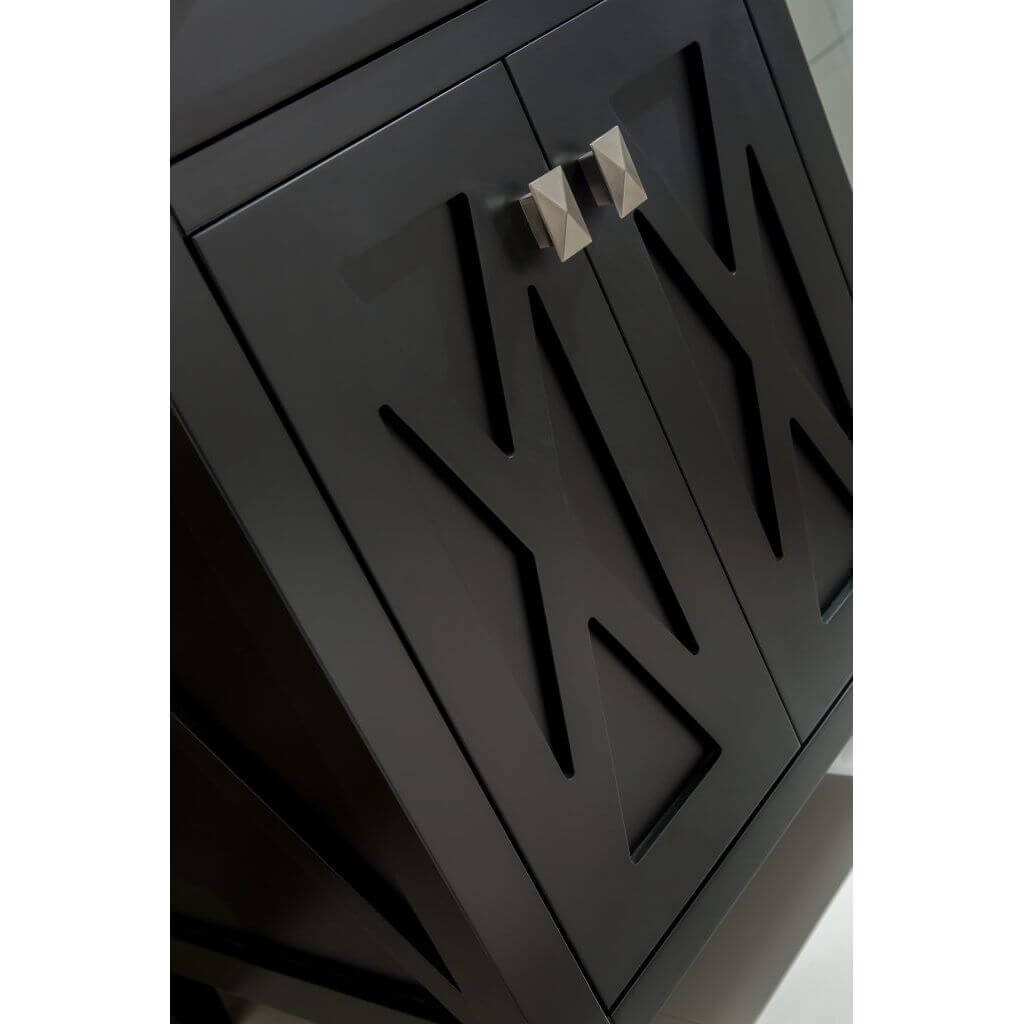 Wimbledon 24" Espresso Bathroom Vanity with Matte Black VIVA Stone Solid Surface Countertop - 313YG319-24E-MB