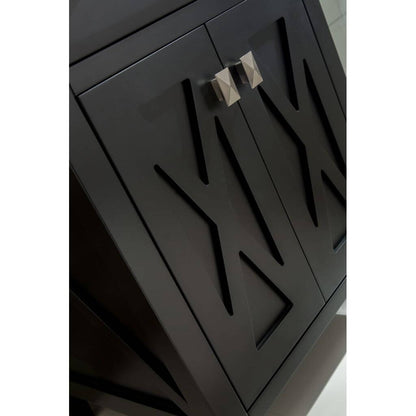 Wimbledon 24" Espresso Bathroom Vanity with Matte Black VIVA Stone Solid Surface Countertop - 313YG319-24E-MB