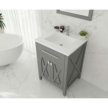 Load image into Gallery viewer, Wimbledon 24&quot; Grey Bathroom Vanity with Matte White VIVA Stone Solid Surface Countertop - 313YG319-24G-MW