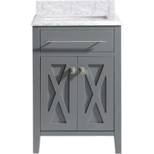 Load image into Gallery viewer, Wimbledon 24&quot; Grey Bathroom Vanity with White Carrara Marble Countertop - 313YG319-24G-WC