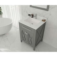 Load image into Gallery viewer, Wimbledon 24&quot; Grey Bathroom Vanity with White Quartz Countertop - 313YG319-24G-WQ
