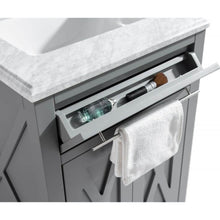 Load image into Gallery viewer, Wimbledon 24&quot; Grey Bathroom Vanity with White Stripes Marble Countertop - 313YG319-24G-WS