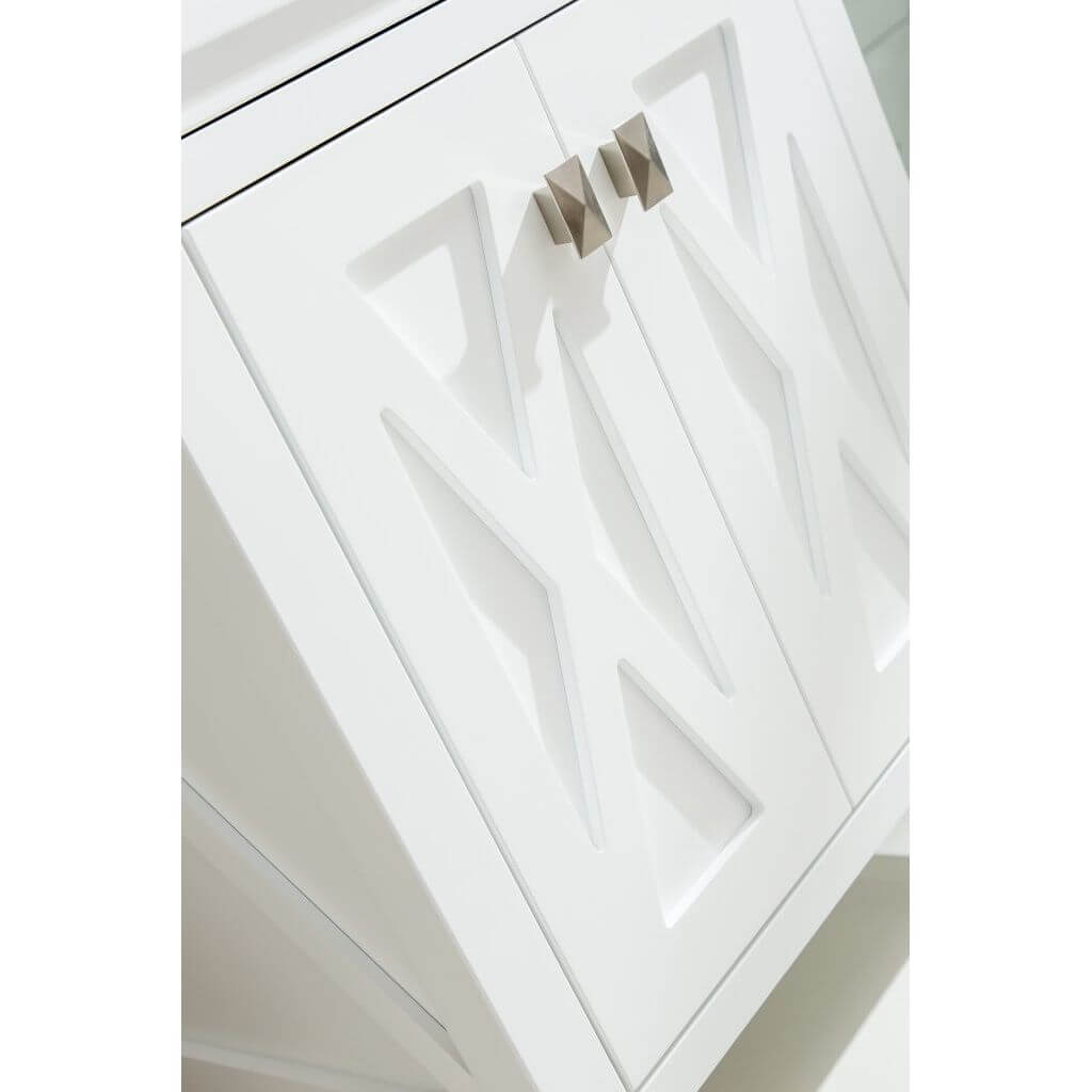 Wimbledon 24" White Bathroom Vanity with Black Wood Marble Countertop - 313YG319-24W-BW