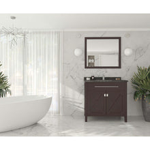 Load image into Gallery viewer, Wimbledon 36&quot; Brown Bathroom Vanity with Black Wood Marble Countertop - 313YG319-36B-BW