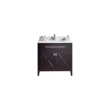Load image into Gallery viewer, Wimbledon 36&quot; Brown Bathroom Vanity with White Carrara Marble Countertop - 313YG319-36B-WC