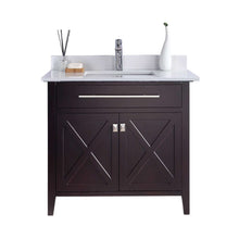Load image into Gallery viewer, Wimbledon 36&quot; Brown Bathroom Vanity with White Quartz Countertop - 313YG319-36B-WQ
