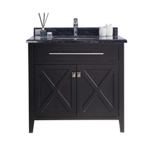 Load image into Gallery viewer, Wimbledon 36&quot; Espresso Bathroom Vanity with Black Wood Marble Countertop - 313YG319-36E-BW